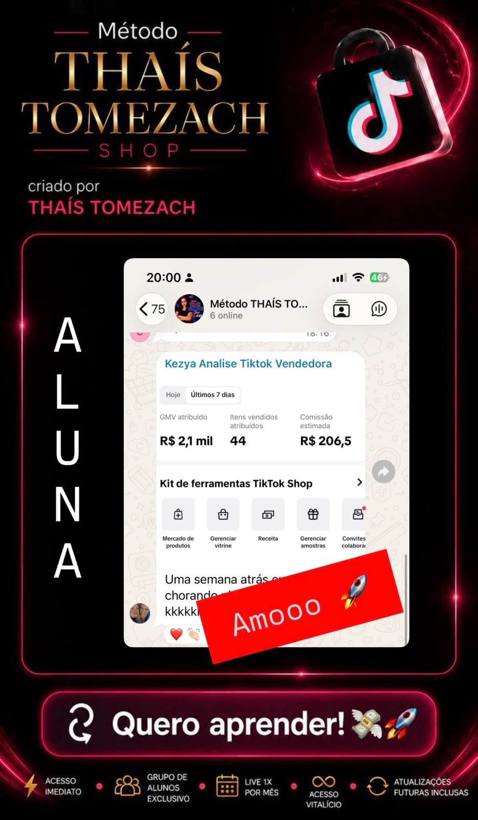Print de resultado de uma aluna da Thais