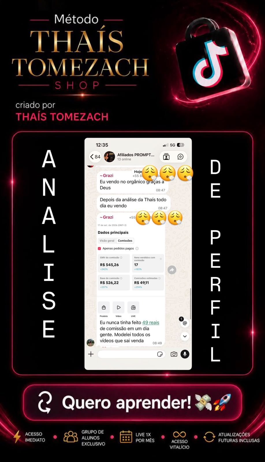 Print de resultado de uma aluna da Thais