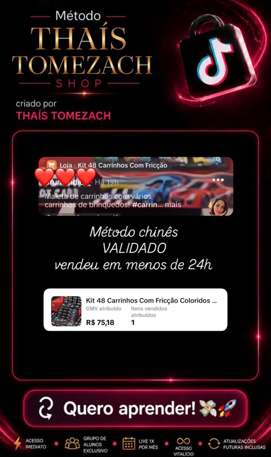 Print de resultado de uma aluna da Thais